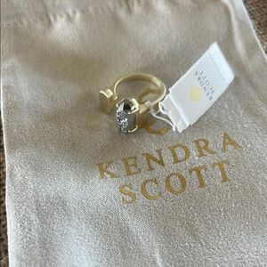 Kendra Scott Gold Ring with Silver Stone